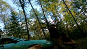 Скриншот №2 к порно видео Осень 2018 секс в лесу на капоте авто