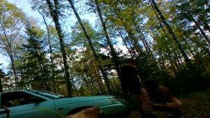 Скриншот №3 к порно видео Осень 2018 секс в лесу на капоте авто
