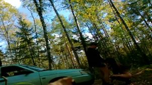 Скриншот №4 к порно видео Осень 2018 секс в лесу на капоте авто